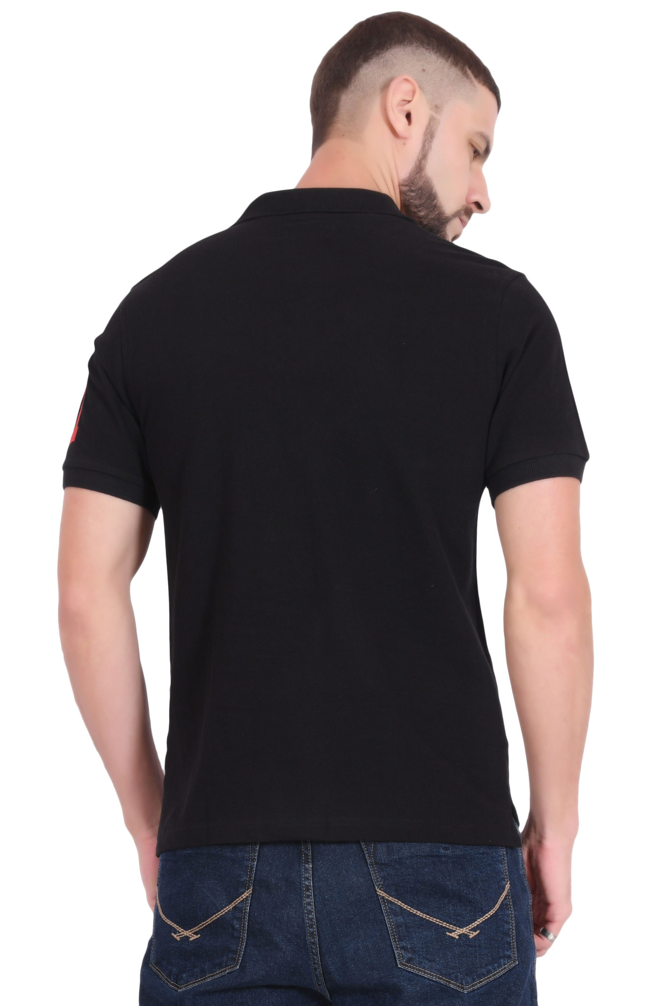 black plain polo t shirt